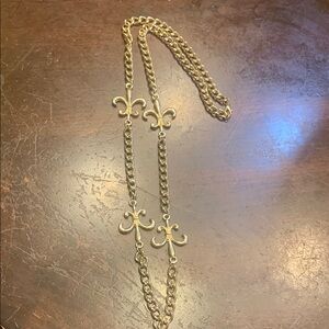 Chain Necklace with Fleur-de-Lis Accents
